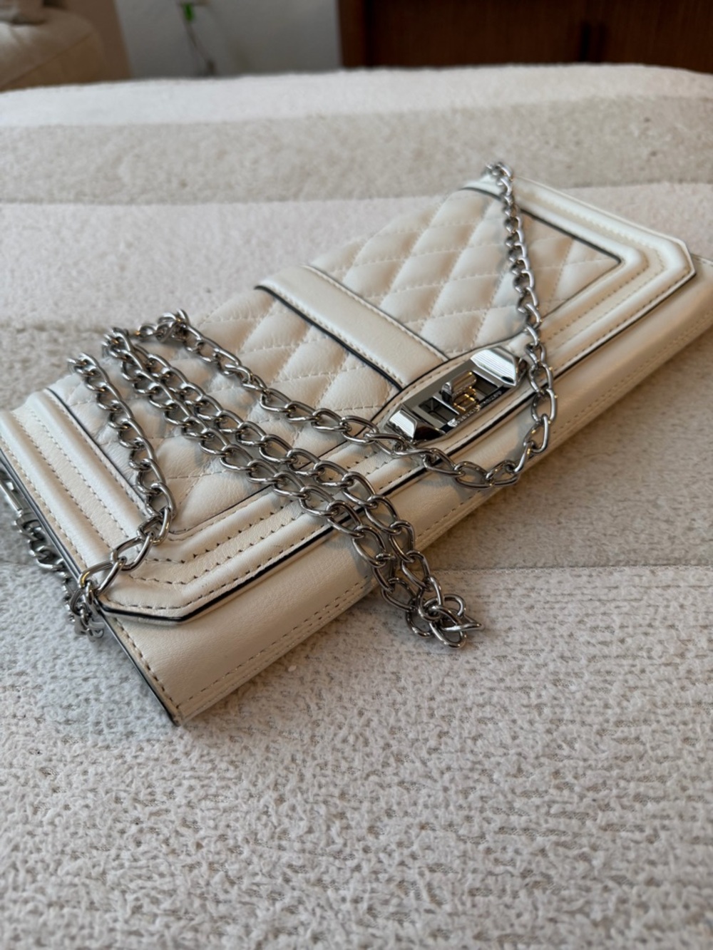 Rebecca Minkoff white Quilted crossbody/clutch two way bag